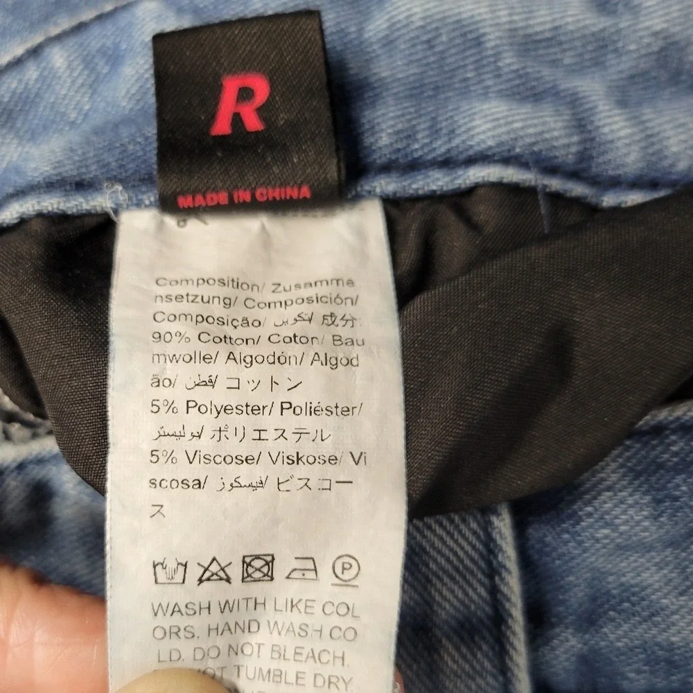 ROMWE Wide Leg Flap Pocket Cargo Grung Goth Distressed Grommet Dring Detail J424